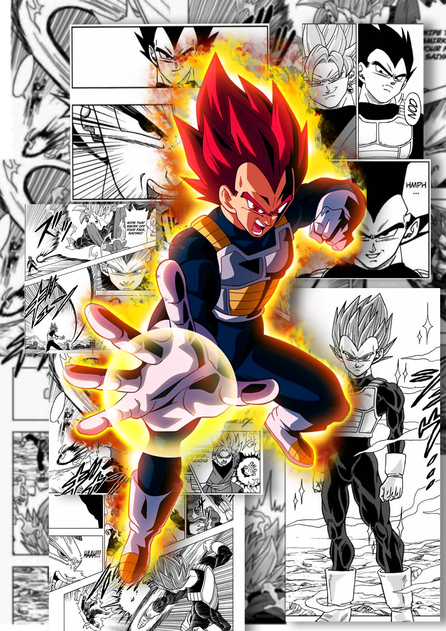 Vegeta SSG Manga Panel Poster